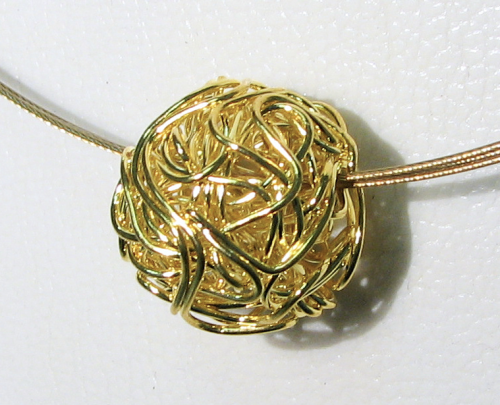 Wire ball – wave wire – ball 16 mm – gold colored