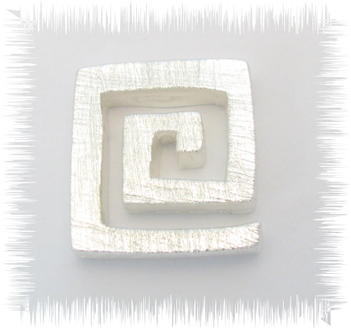 Creative pendant -Square snail- silver plated