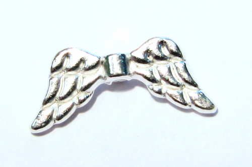 Angel wings – double – 20 mm – silver coloured