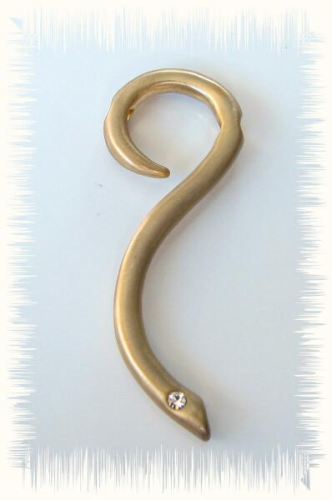 Creative pendant Shepherd's crook gilded with Swarovski crystal