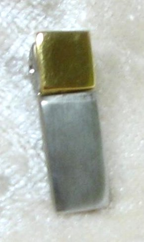 Pendant silver/gold 21x7mm