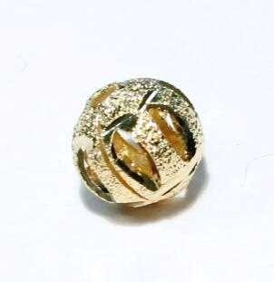 bead diamond pierced 8 mm – genuine gilded