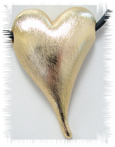 Creative pendant heart gold plated, 6 cm tall