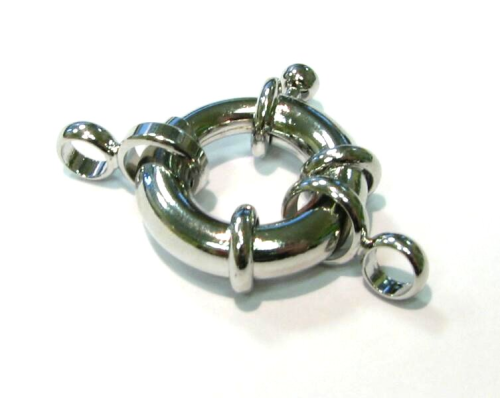 Spring ring closure, 3 cm, colour: Rhodium