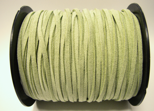 Wool ribbon flat in suede look – lime green – 1 meter