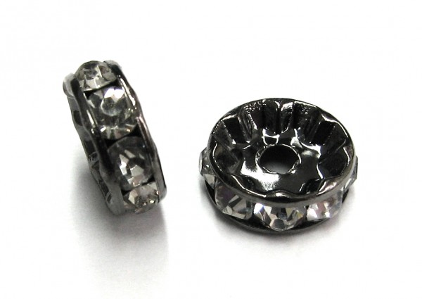 Rhinestone Radel 10 mm – blackened – crystal: Clear