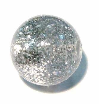 Feinglitzer-Perle 10mm - silber