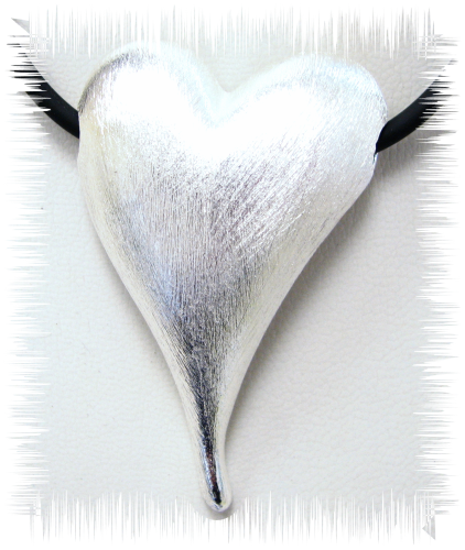 Creative pendant – heart silver plated, 6 cm tall